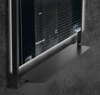 Зеркало Armadi Art Vallessi с подсветкой и полкой антрацит 80см 551/2